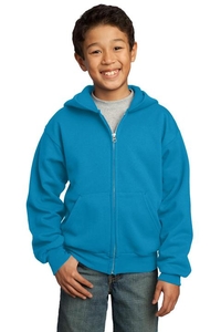 PC90YZH - Port & Company - Youth Core Fleece Full-Zip Hooded Sweatshirt.  PC90YZH
