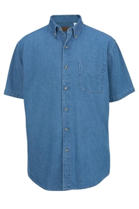 1013 - Edwards Men's Denim Mid Weight Short Sleeve Shirt