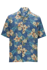 1035 - Edwards Hibiscus Multi Color Camp Shirt