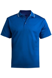 1575 - Edwards Men's Short Sleeve Hi Performance Mesh Polo with Tipped Collar