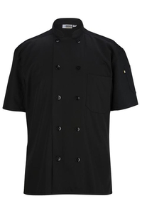 3333 - Edwards Men's 10 Button Short Sleeve Chef Coat with Mesh Back