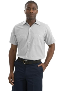 CS20LONG - Red Kap Long Size  Short Sleeve Striped Industrial Work Shirt