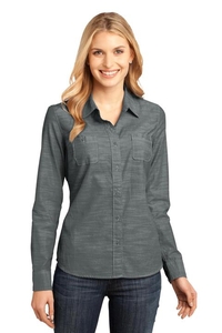DM4800 - District Made - Ladies Long Sleeve Washed Woven Shirt