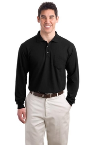 K500LSP - Port Authority Long Sleeve Silk Touch Polo with Pocket.  K500LSP
