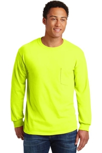 2410 - Gildan - Ultra Cotton 100% Cotton Long Sleeve T-Shirt with Pocket.  2410