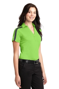 L547 - Port Authority Ladies Silk Touch Performance Colorblock Stripe Polo