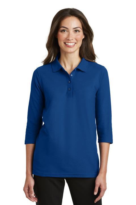 L562 - Port Authority Ladies Silk Touch 3/4-Sleeve Polo