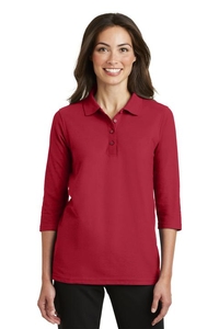 L562 - Port Authority Ladies Silk Touch 3/4-Sleeve Polo