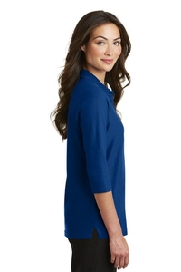 L562 - Port Authority Ladies Silk Touch 3/4-Sleeve Polo