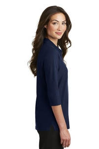 L562 - Port Authority Ladies Silk Touch 3/4-Sleeve Polo