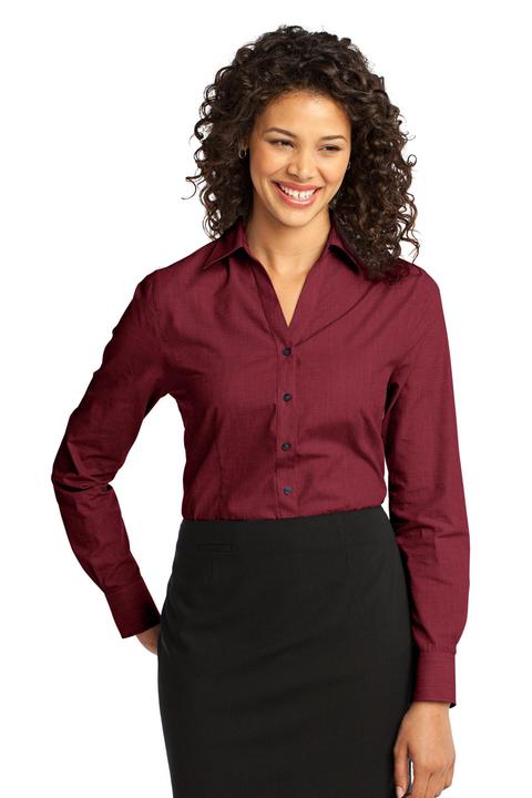 L640 - Port Authority Ladies Crosshatch Easy Care Shirt