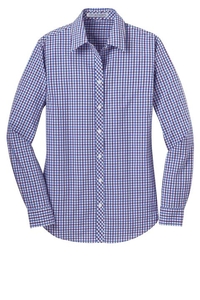 L654 - Port Authority Ladies Long Sleeve Gingham Easy Care Shirt