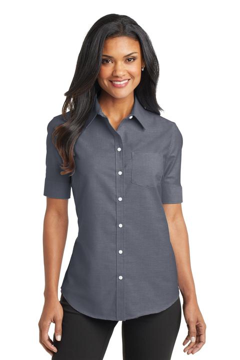 L659 - Port Authority Ladies Short Sleeve SuperPro Oxford Shirt