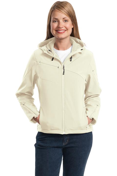 L706 - Port Authority Ladies Textured Hooded Soft Shell Jacket