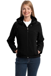 L706 - Port Authority Ladies Textured Hooded Soft Shell Jacket