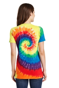 LPC147V - Port & Company Ladies Tie-Dye V-Neck Tee.  LPC147V