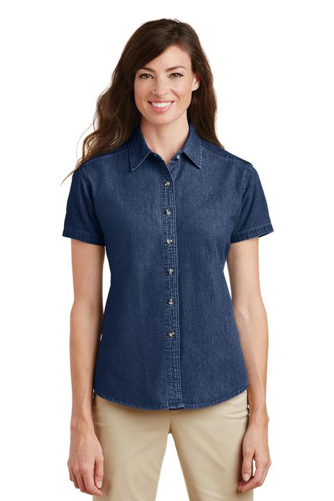 LSP11 - Port & Company Ladies Short Sleeve Value Denim Shirt