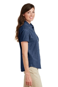 LSP11 - Port & Company Ladies Short Sleeve Value Denim Shirt