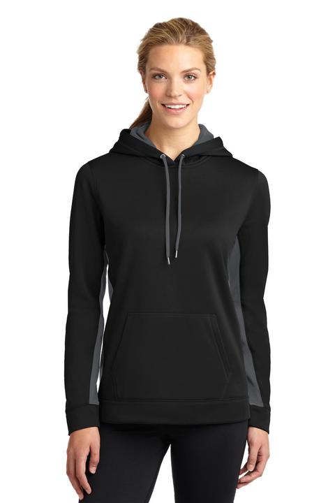 LST235 - Sport-Tek Ladies Sport-Wick Fleece Colorblock Hooded Pullover