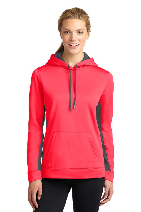 LST235 - Sport-Tek Ladies Sport-Wick Fleece Colorblock Hooded Pullover