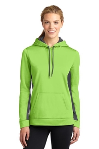 LST235 - Sport-Tek Ladies Sport-Wick Fleece Colorblock Hooded Pullover