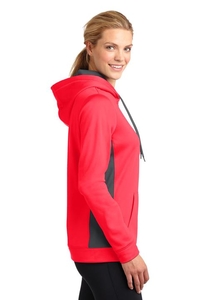 LST235 - Sport-Tek Ladies Sport-Wick Fleece Colorblock Hooded Pullover