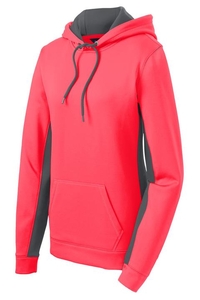 LST235 - Sport-Tek Ladies Sport-Wick Fleece Colorblock Hooded Pullover