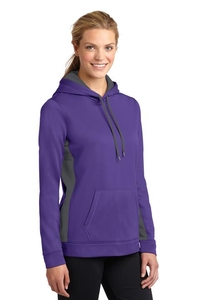 LST235 - Sport-Tek Ladies Sport-Wick Fleece Colorblock Hooded Pullover
