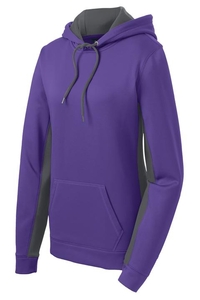 LST235 - Sport-Tek Ladies Sport-Wick Fleece Colorblock Hooded Pullover