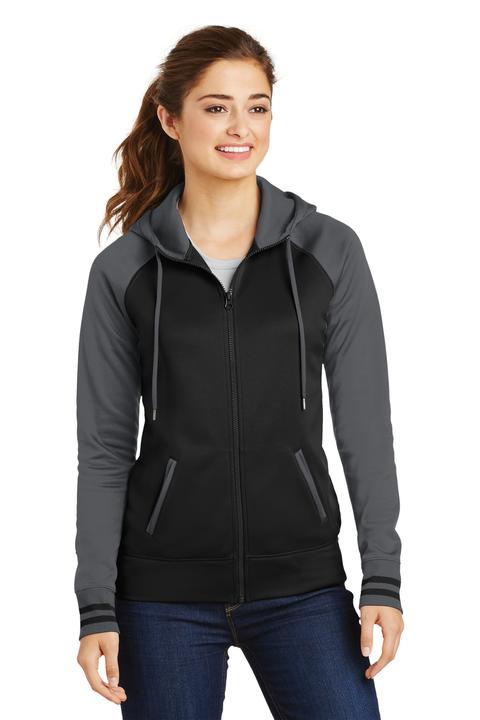 LST236 - Sport-Tek Ladies Sport-Wick Varsity Fleece Full-Zip Hooded Jacket