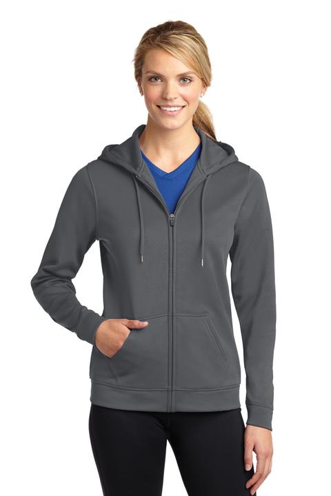 LST238 - Sport-Tek Ladies Sport-Wick Fleece Full-Zip Hooded Jacket