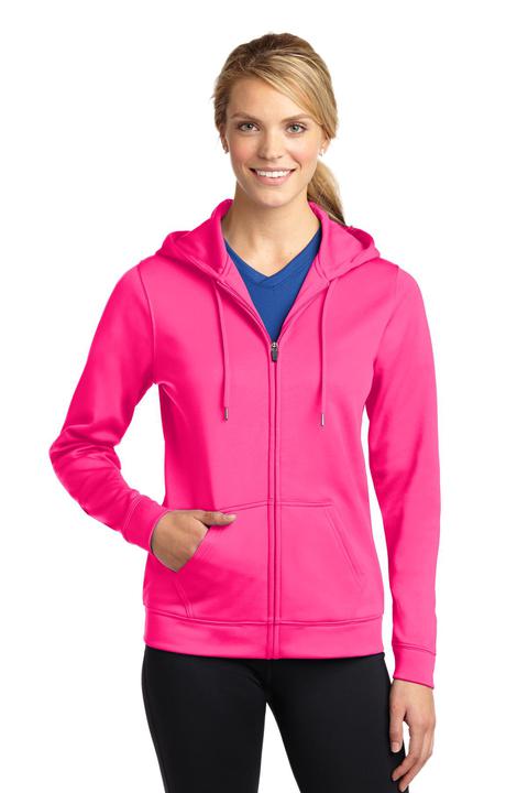 LST238 - Sport-Tek Ladies Sport-Wick Fleece Full-Zip Hooded Jacket