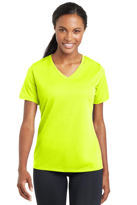 LST340 - Sport-Tek Ladies PosiCharge RacerMesh V-Neck Tee