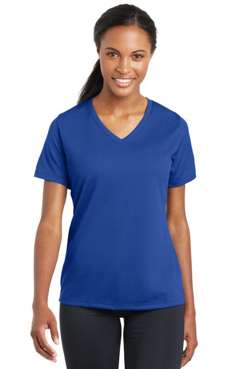 LST340 - Sport-Tek Ladies PosiCharge RacerMesh V-Neck Tee