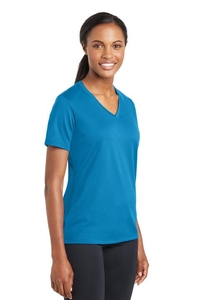 LST340 - Sport-Tek Ladies PosiCharge RacerMesh V-Neck Tee