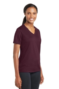 LST340 - Sport-Tek Ladies PosiCharge RacerMesh V-Neck Tee