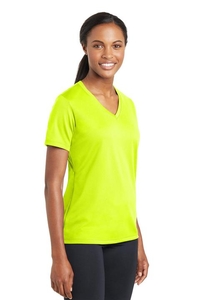 LST340 - Sport-Tek Ladies PosiCharge RacerMesh V-Neck Tee