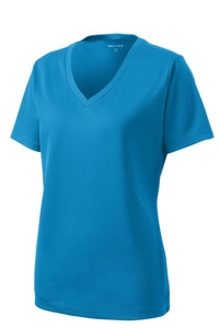 LST340 - Sport-Tek Ladies PosiCharge RacerMesh V-Neck Tee