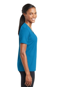 LST340 - Sport-Tek Ladies PosiCharge RacerMesh V-Neck Tee