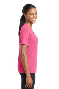 LST340 - Sport-Tek Ladies PosiCharge RacerMesh V-Neck Tee