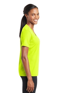 LST340 - Sport-Tek Ladies PosiCharge RacerMesh V-Neck Tee