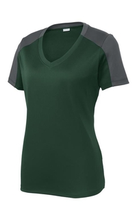 LST354 - Sport-Tek Ladies PosiCharge Competitor Sleeve-Blocked V-Neck Tee