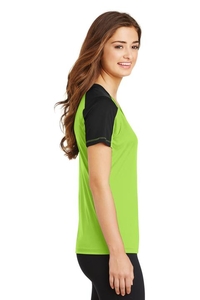 LST354 - Sport-Tek Ladies PosiCharge Competitor Sleeve-Blocked V-Neck Tee