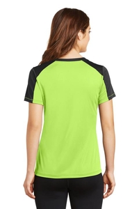 LST354 - Sport-Tek Ladies PosiCharge Competitor Sleeve-Blocked V-Neck Tee