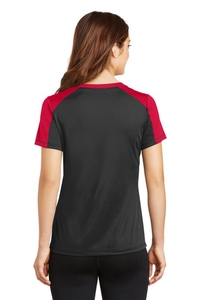 LST354 - Sport-Tek Ladies PosiCharge Competitor Sleeve-Blocked V-Neck Tee