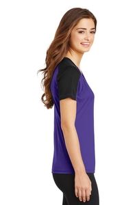 LST354 - Sport-Tek Ladies PosiCharge Competitor Sleeve-Blocked V-Neck Tee