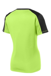 LST354 - Sport-Tek Ladies PosiCharge Competitor Sleeve-Blocked V-Neck Tee