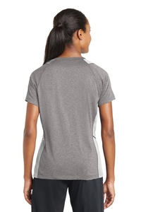 LST361 - Sport-Tek Ladies Heather Colorblock Contender V-Neck Tee