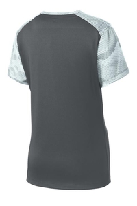 LST371 - Sport-Tek Ladies CamoHex Colorblock V-Neck Tee