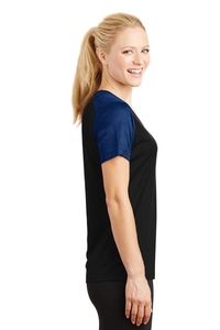 LST371 - Sport-Tek Ladies CamoHex Colorblock V-Neck Tee